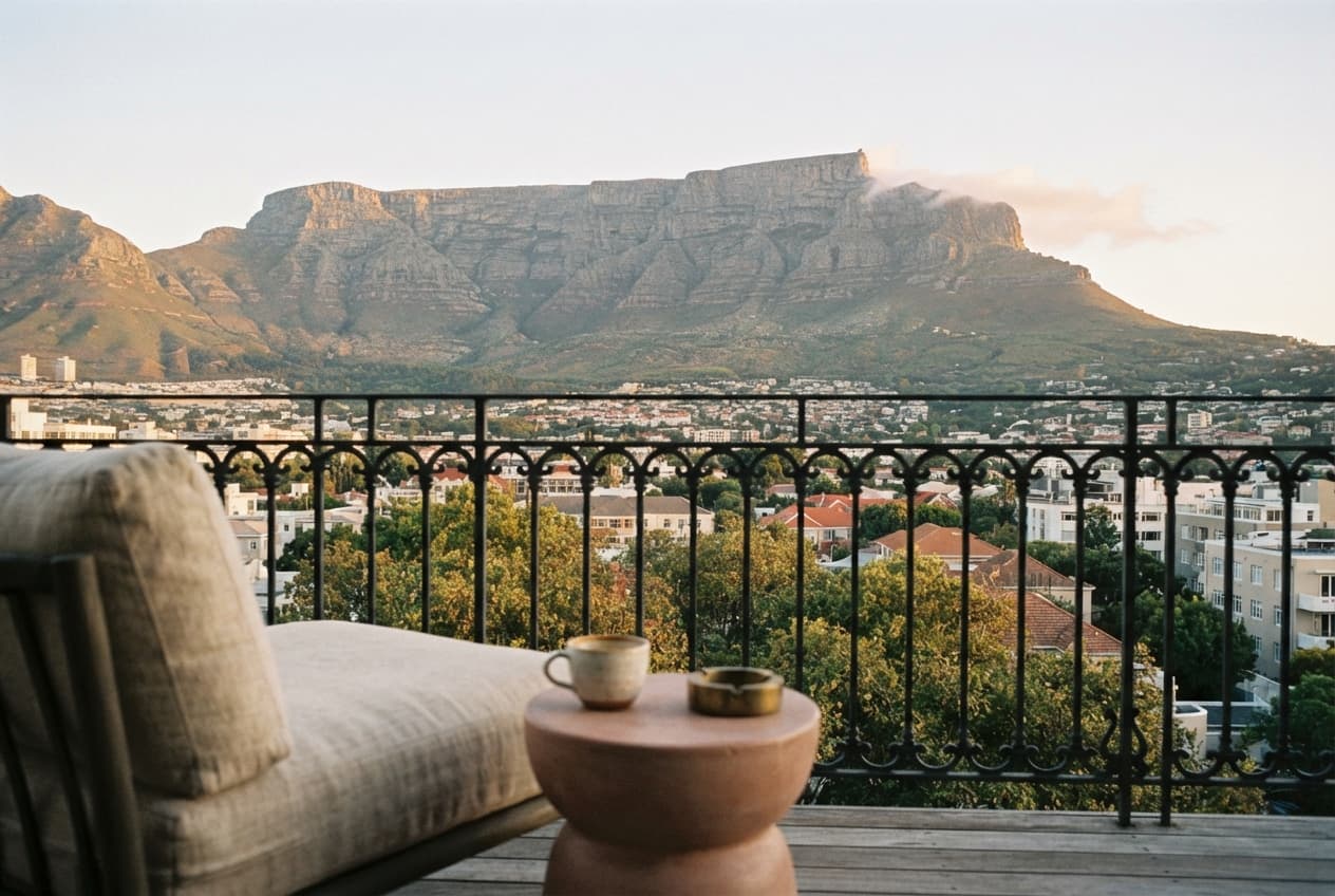 Table Mountain seen from a Gardens balcony